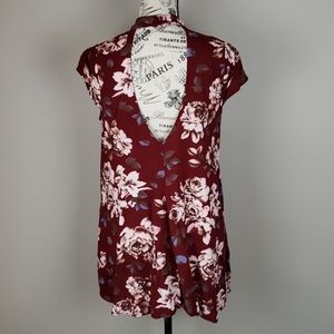 {Cotton Candy LA}Burgundy Floral Dress / Tunic